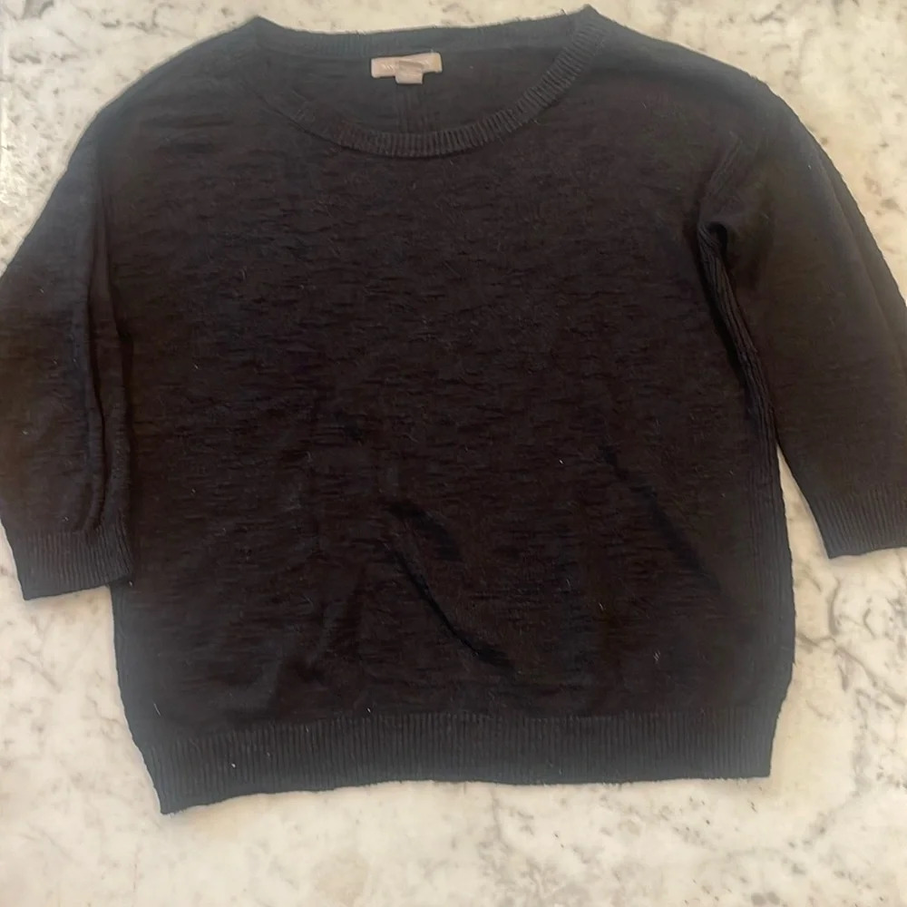Black boatneck sweater 3/4 length sleeved size large - Picture 1 of 5